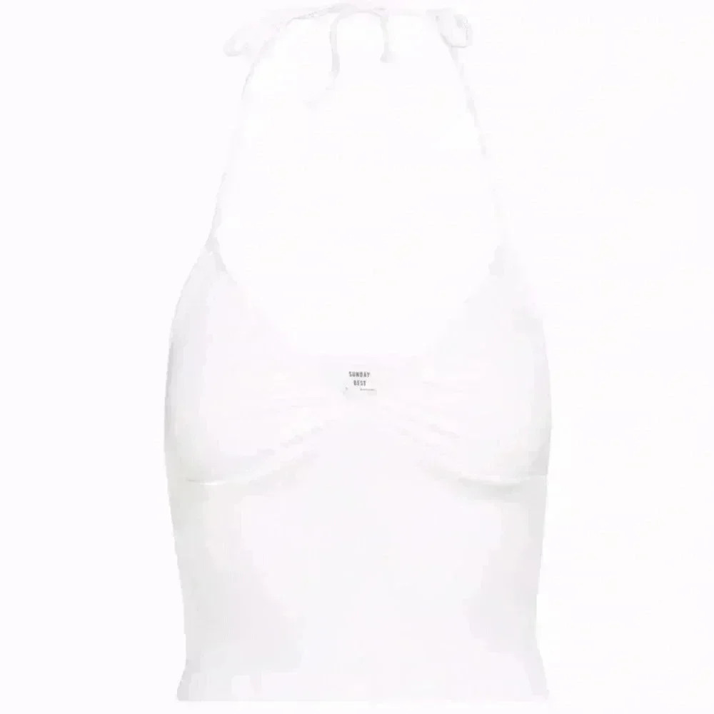White Halter Tank Top